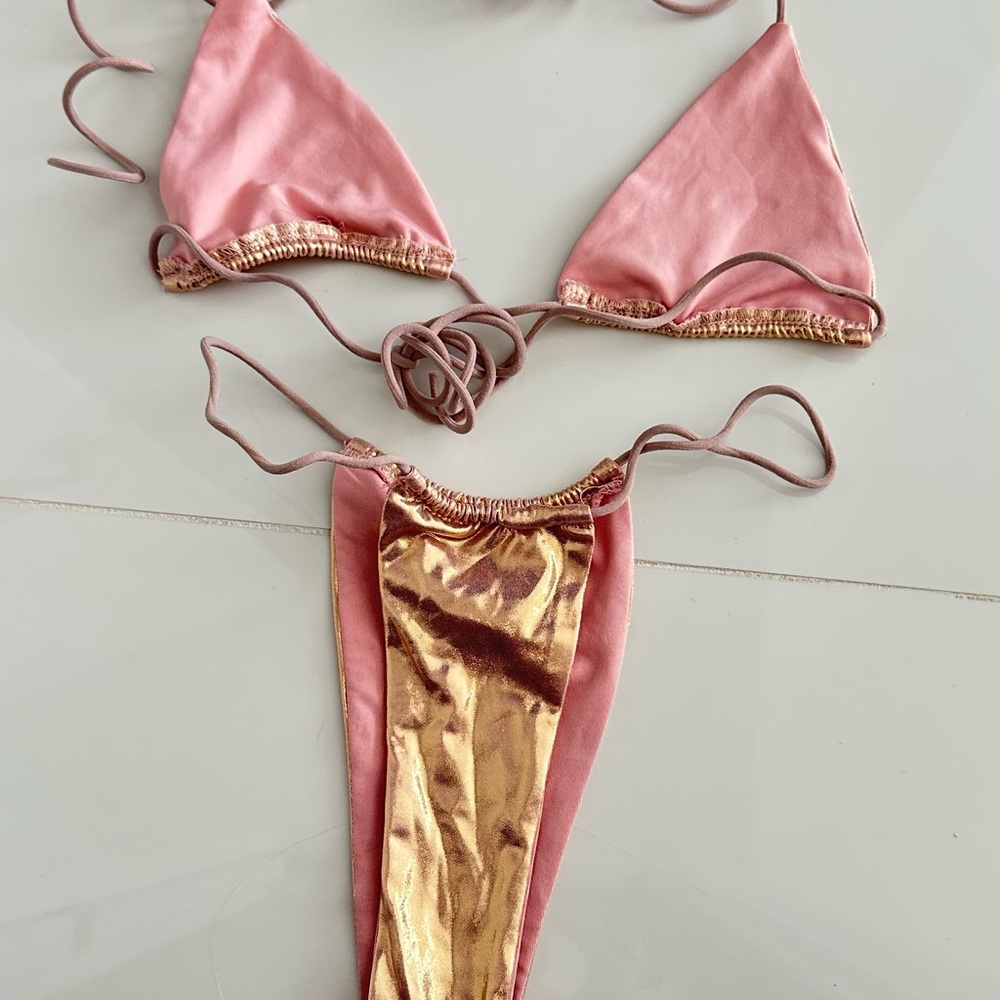 Metallic Rose Gold Bikini Set - Picture 3 of 3